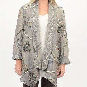 NWT Casual Studio Light Wool Embroidered Topper L XL